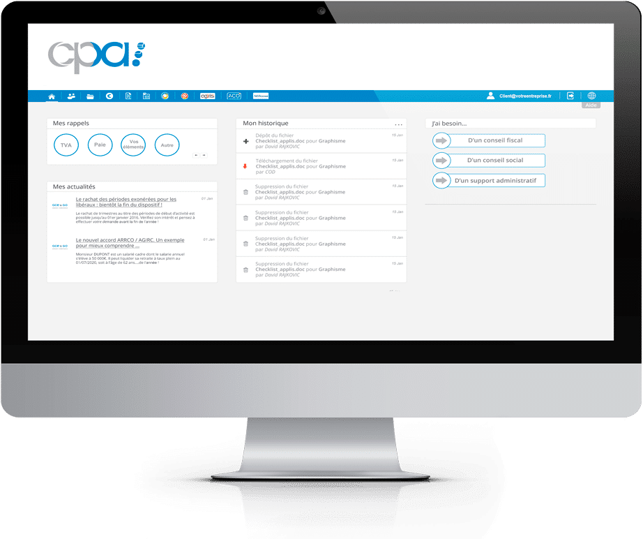 L'extranet client du cabinet CPA