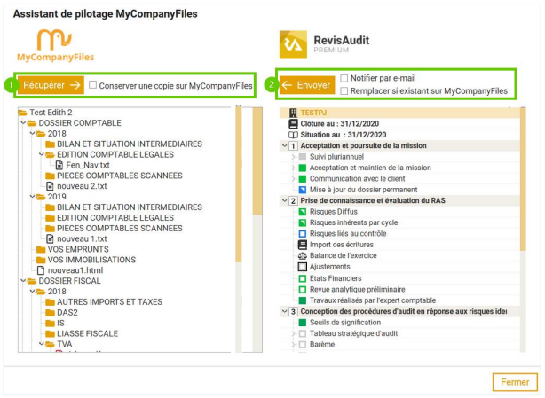Assistant de pilotage MyCompanyFiles pour RevisAudit